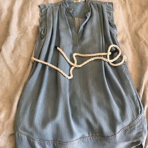Chambray slip on dress